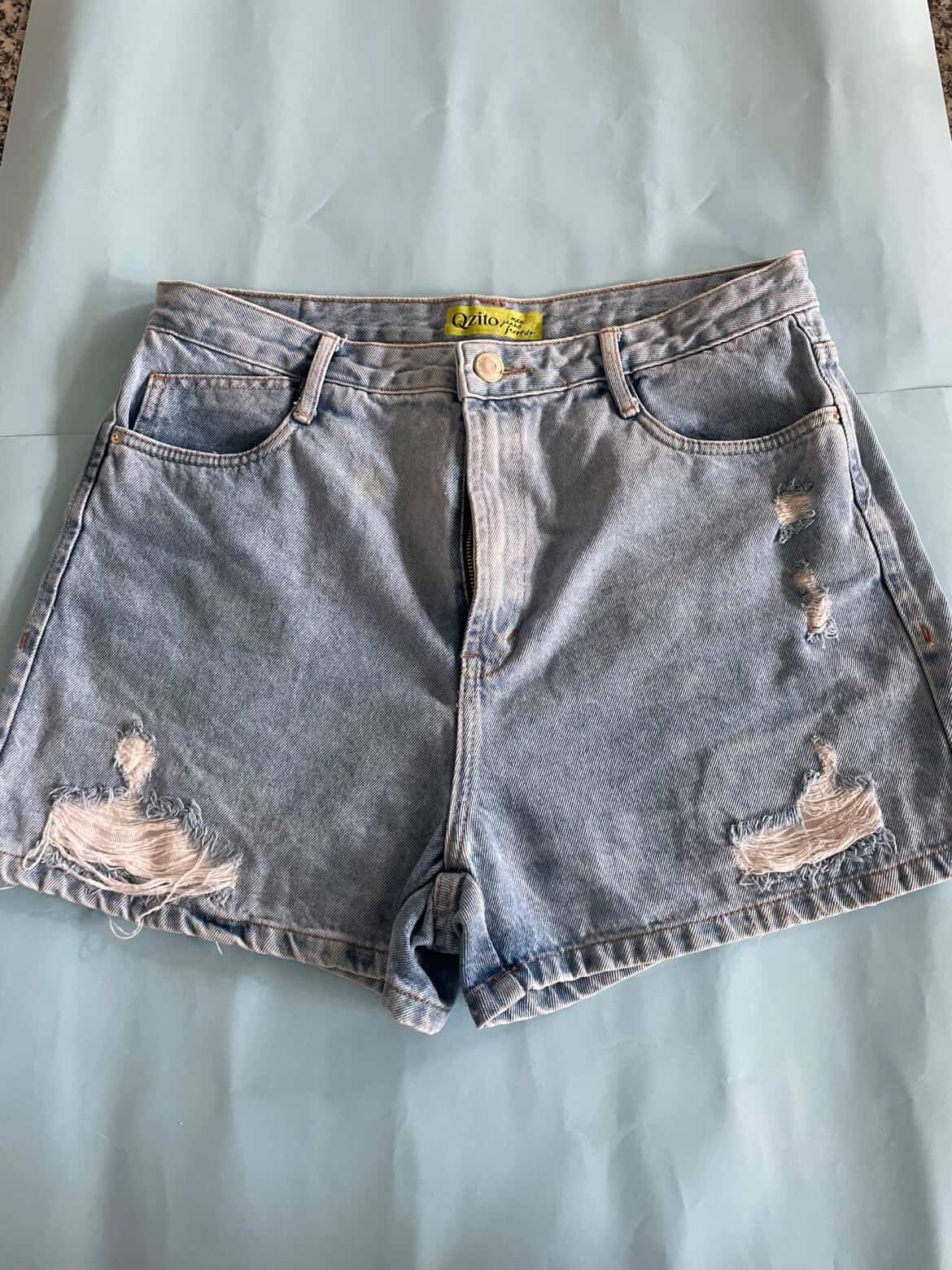 short jeans, lavagem clara, n°44