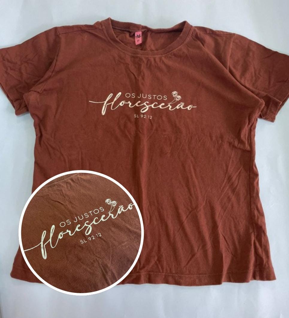 Blusa marrom com frase