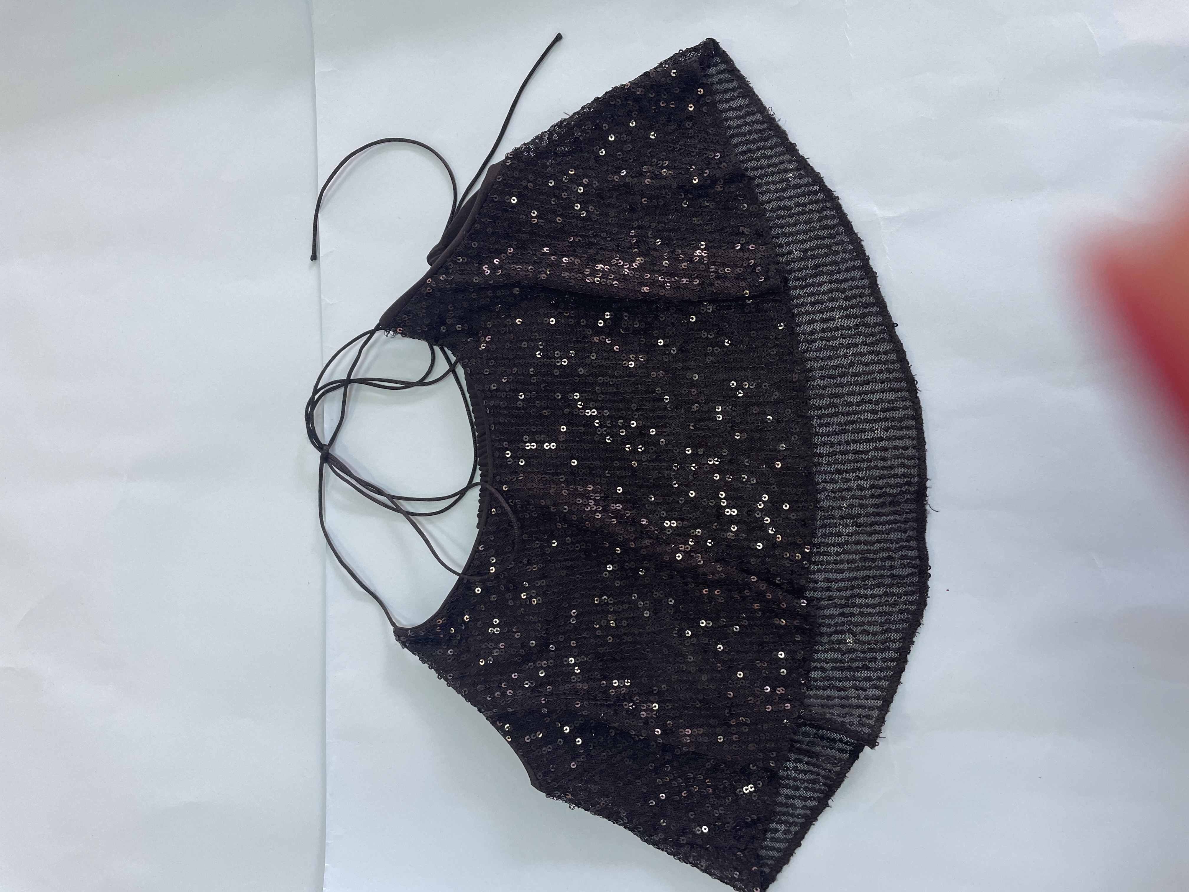 cropped de paetê preto